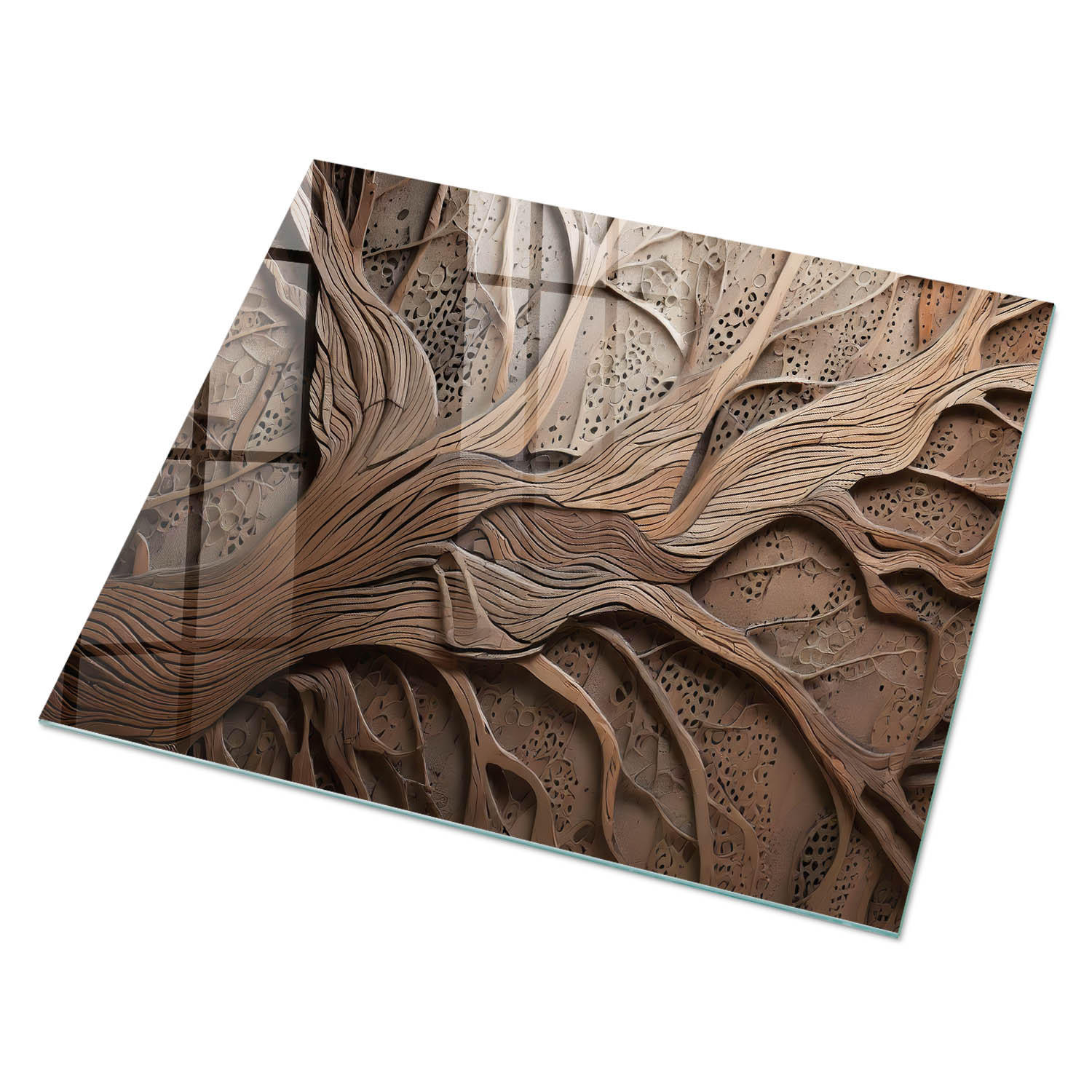 GLASPLATTE 80x60 cm – Würzige Muster - Braun, Glas (0.4/80/60cm) - ArtPrintCave