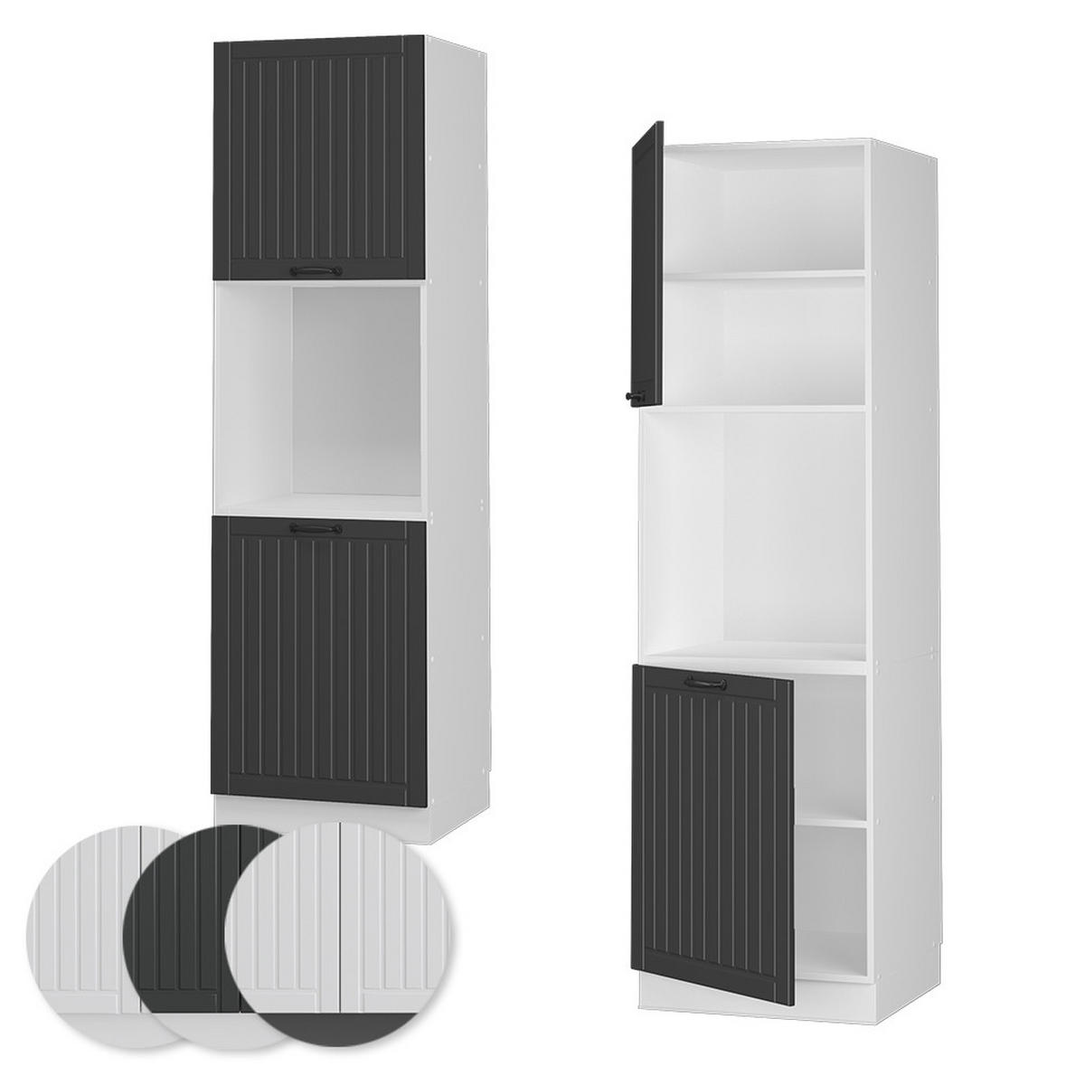 HERDUMBAUSCHRANK Fame-Line Anthrazit Landhaus 60 cm offen - Dunkelgrau/Anthrazit, Holzwerkstoff (60/206.8/58cm) - Vicco