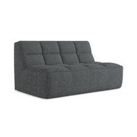 2-SITZER-SOFA Strukturstoff Stoff Grau - Schwarz/Graphitfarben, Kunststoff/Textil (160/75/93cm) - Makamii