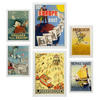 POSTER Set Mit 6 Vintage Europa Ästhetik Größe A3 & A4 Weißer Rahmen - Weiß, Papier (29.7/1cm) - Nacnic