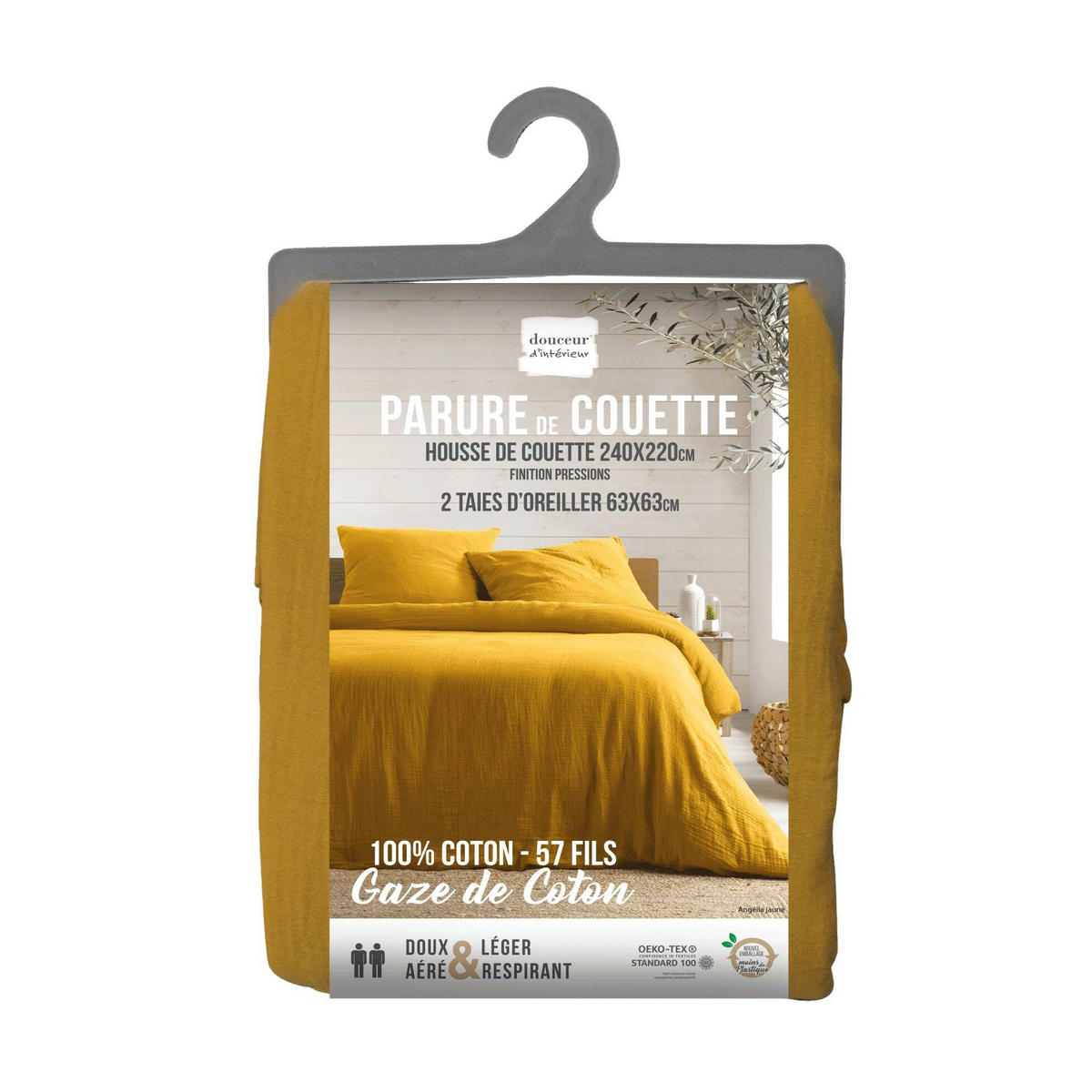 BETTWÄSCHE Angelia 240/220 cm - Gelb, Naturmaterialien (220/240cm) - Douceur d´intérieur