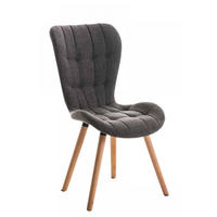 STUHL Stoff hellgrau - Eukalyptusholzfarben/Hellgrau, Holz/Textil (50/88/63cm) - CLP