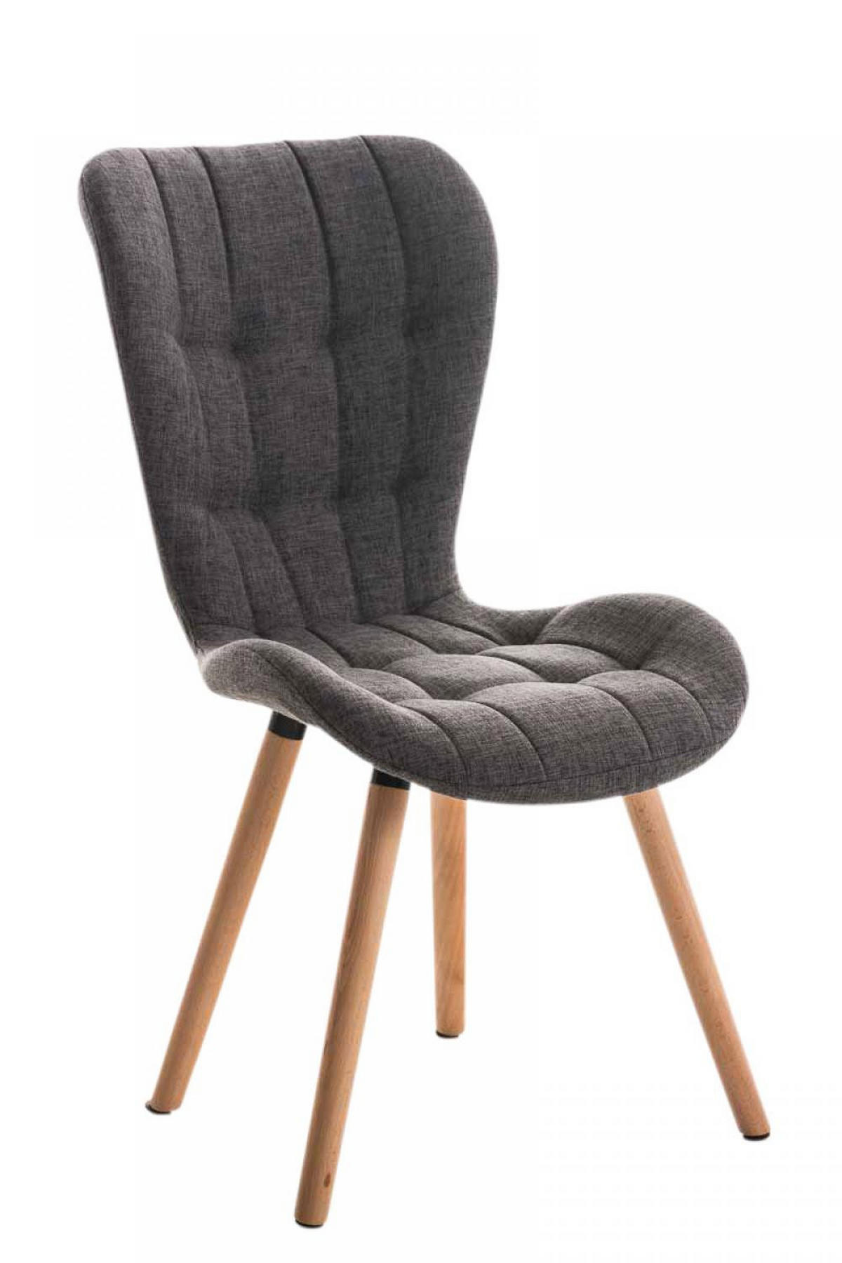 STUHL Stoff hellgrau - Eukalyptusholzfarben/Hellgrau, Holz/Textil (50/88/63cm) - CLP