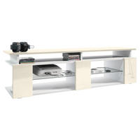 LOWBOARD Movie Fronten und obere Platte des Aufsatzes in Creme Hochglanz - Creme, Holzwerkstoff (138.5/39/39cm) - Vladon