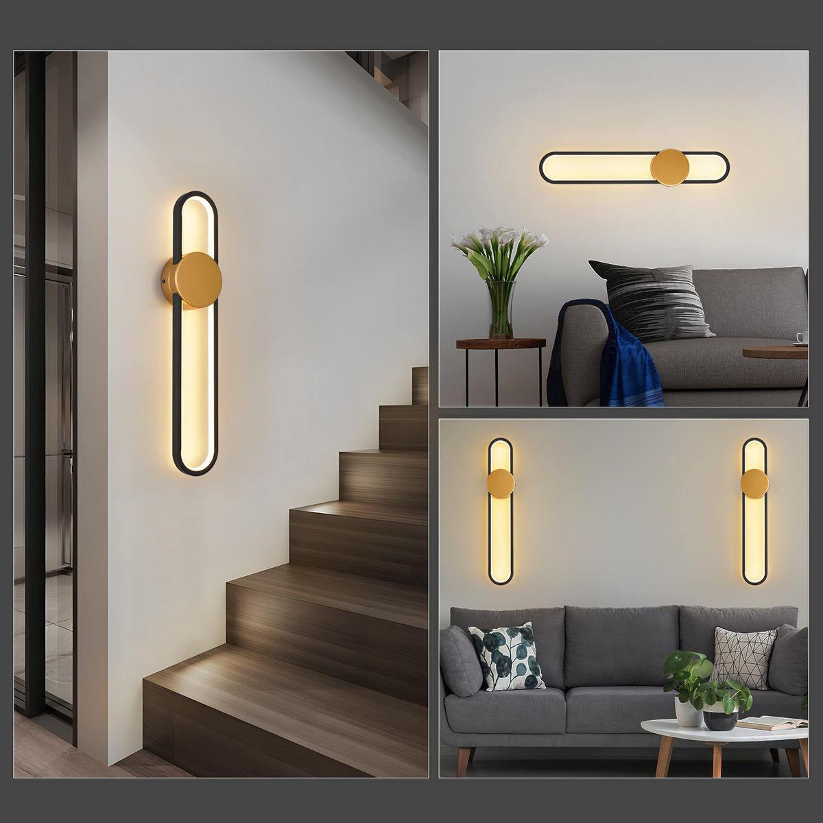 LED-WANDLEUCHTE Strahlior 60/12/5.5 cm - Goldfarben, Metall (12/5.5/60cm) - ZMH