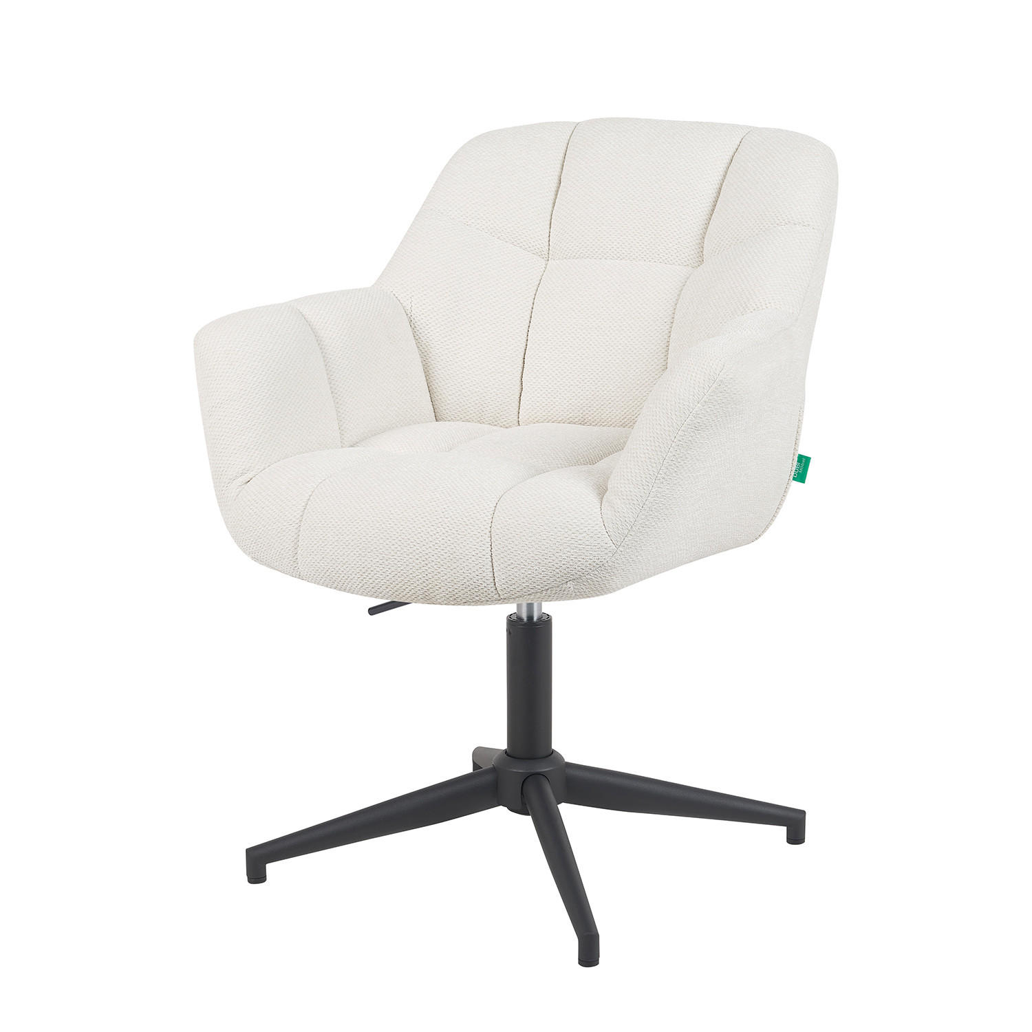 BÜROSTUHL Mika-Nala - Creme/Schwarz, Textil/Metall (65/78/66cm) - DUBI Möbel