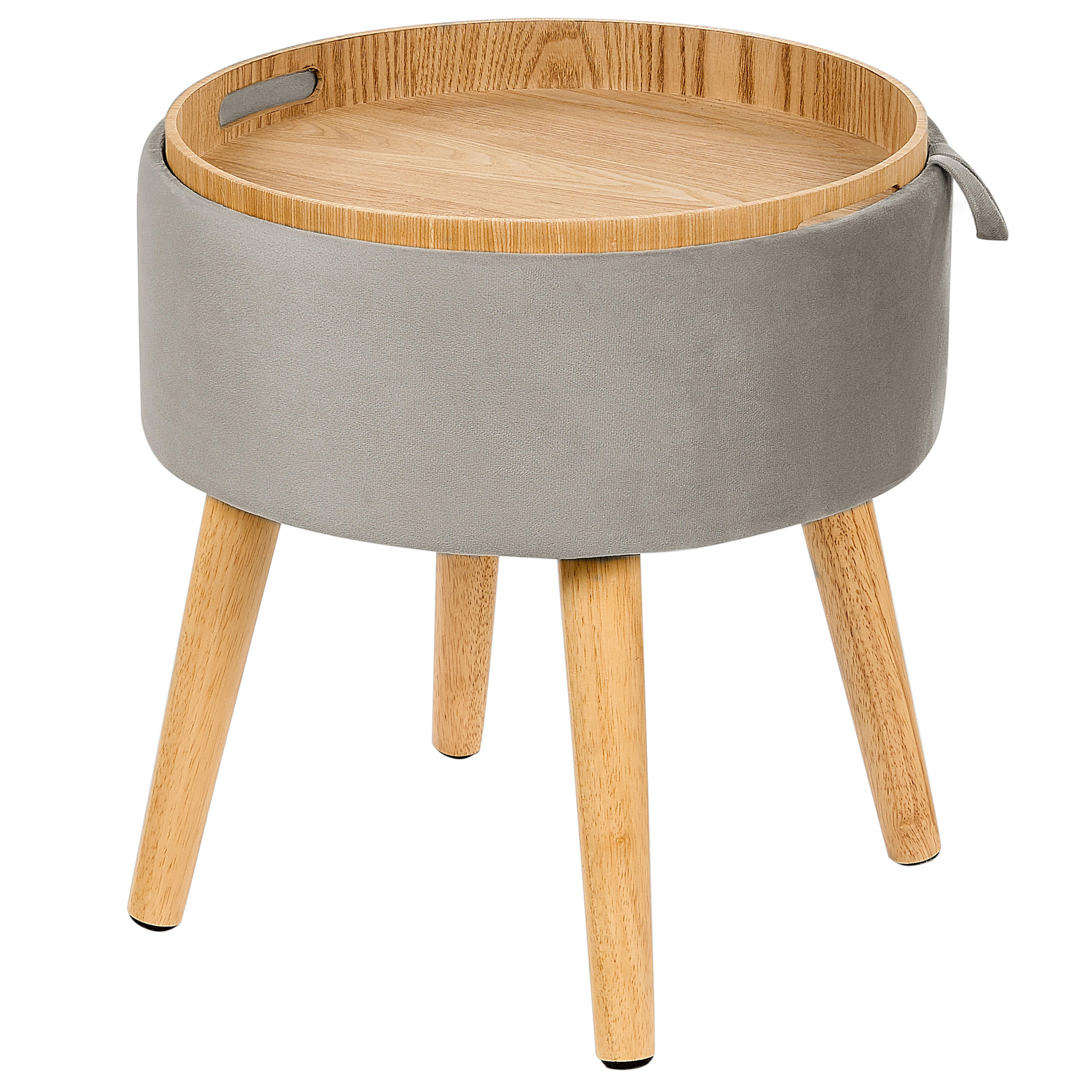 HOCKER Neely 39/39/43 cm - Grau, Textil (39/43/39cm) - Beliani