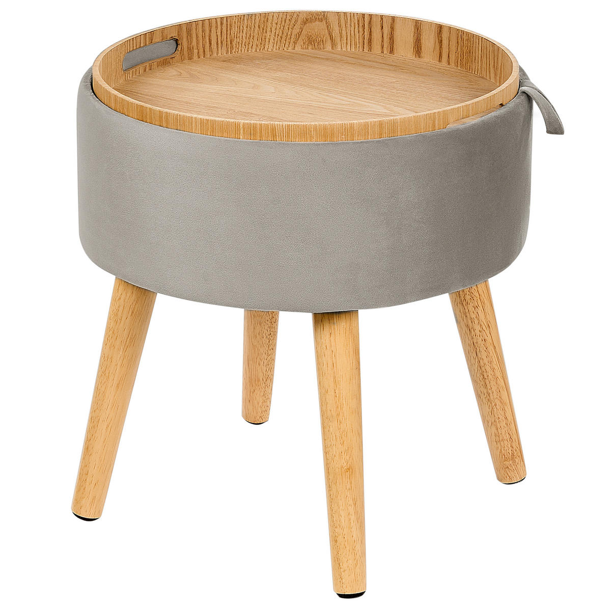 HOCKER Neely 39/39/43 cm - Grau, Textil (39/43/39cm) - Beliani