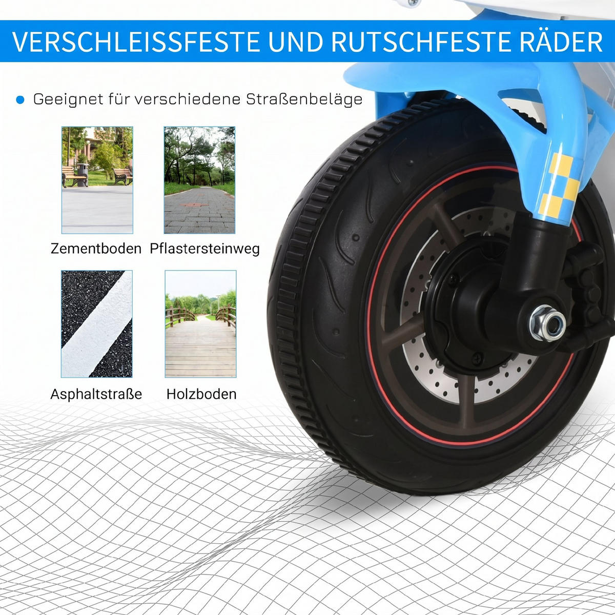 KINDER-RUTSCHAUTO Kunststoff Metall Weiß Blau - Blau, Kunststoff (74/39/48cm) - HOMCOM