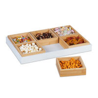 7-tlg.SNACKSCHALEN-SET - Multicolor, Holz (47/5.5/32.5cm) - Relaxdays