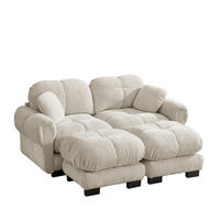 SOFA modular in U-Form Chenille Light Khaki - Hellbraun, Holz (149/90/190.1cm) - Meubliv