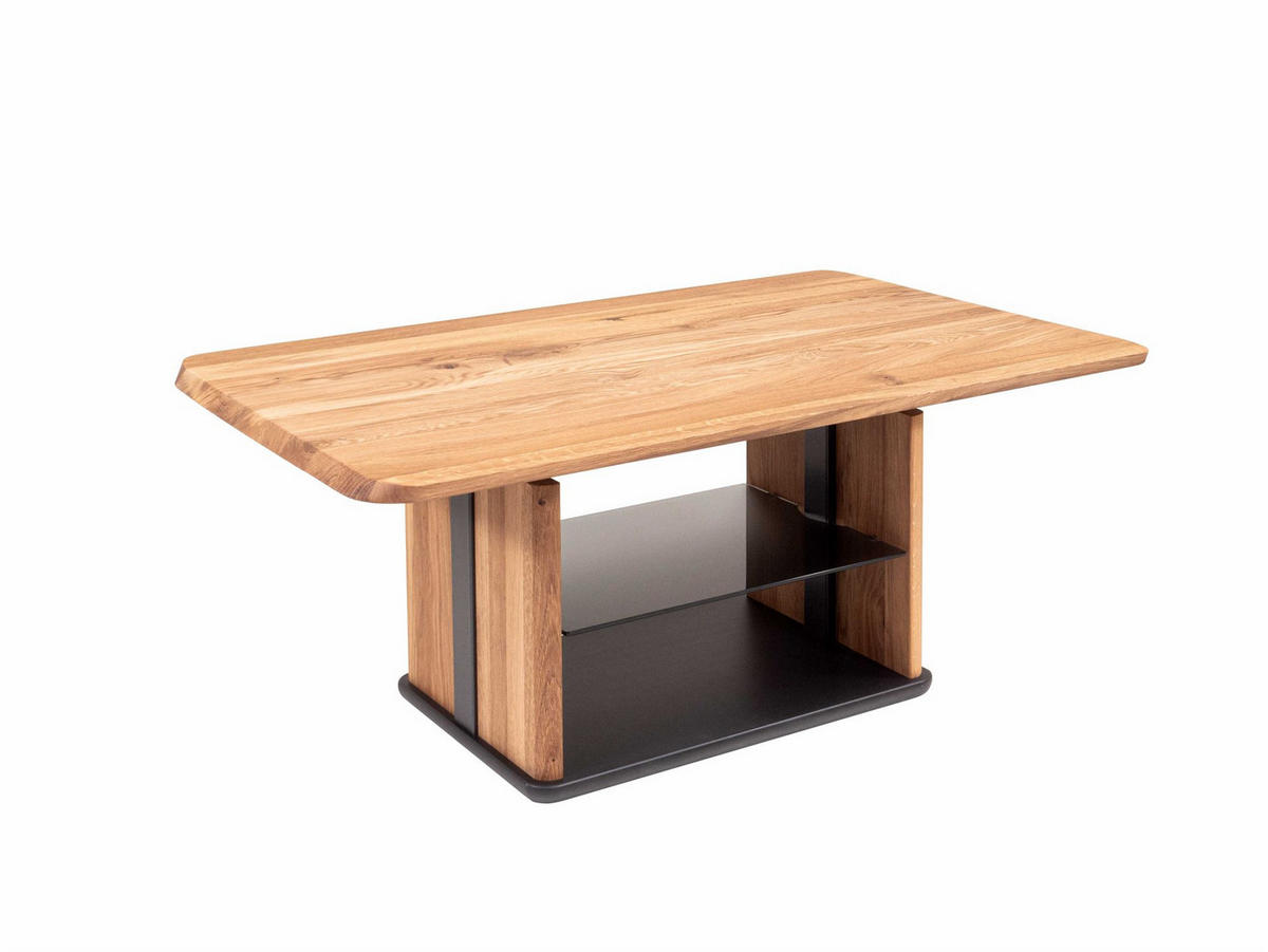 COUCHTISCH höhenverstellbar Charin 110x50x65 Massivholz Wildeiche/Grau - Wildeiche/Grau, Holz (110/65/65cm) - 58aufmkessel