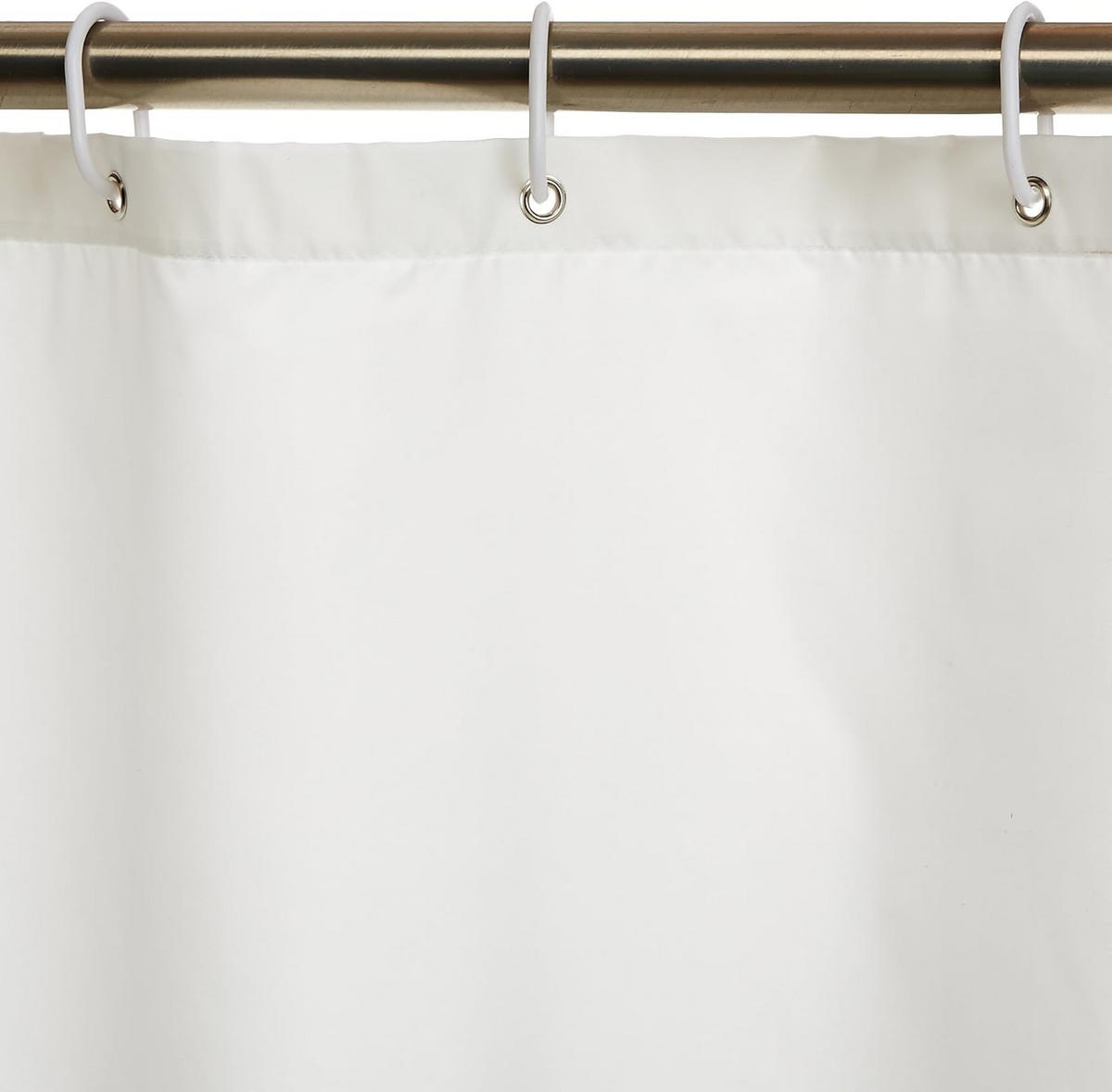 DUSCHVORHANG Weiß wasserdicht schimmelresistent mit Ösen und Haken - Weiß, Textil (180/200cm) - MCBOSON