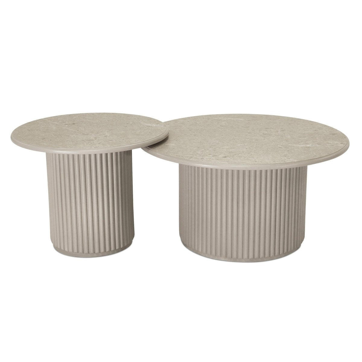 COUCHTISCHE 2er Set Beige - Taupe/Beige, Holzwerkstoff (80/80/45cm) - Furnhouse