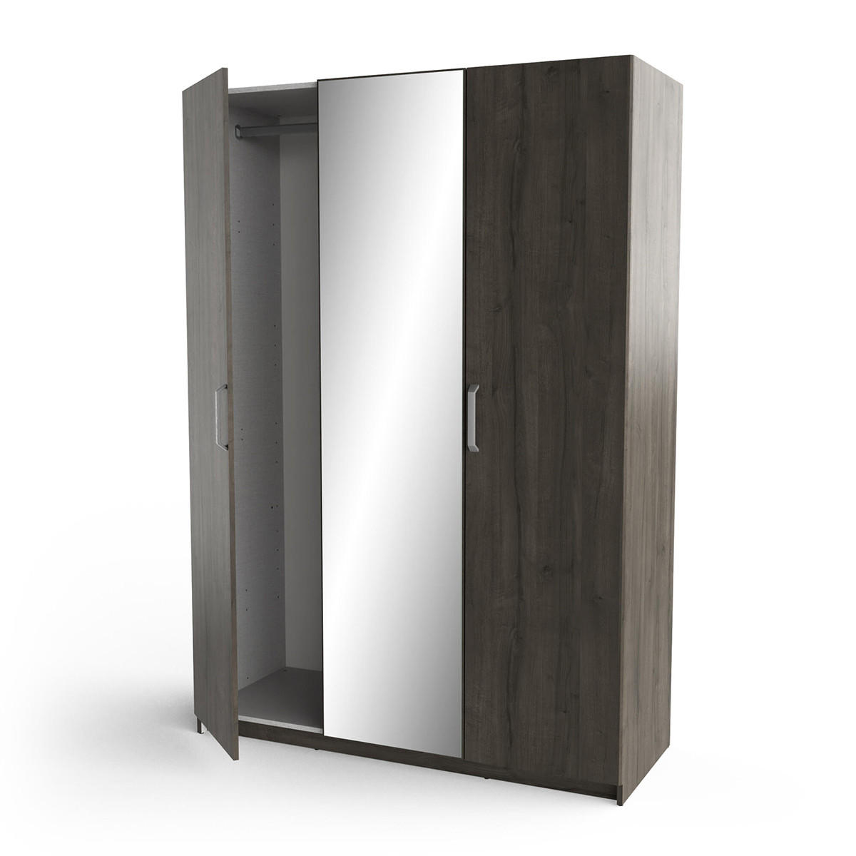 3-TÜRIGER Kleiderschrank mit Spiegel L133,5 cm x H191,5 cm - Richmond - Eiche Artisan, Holzwerkstoff (51.4/191.5/133.5cm) - Calicosy