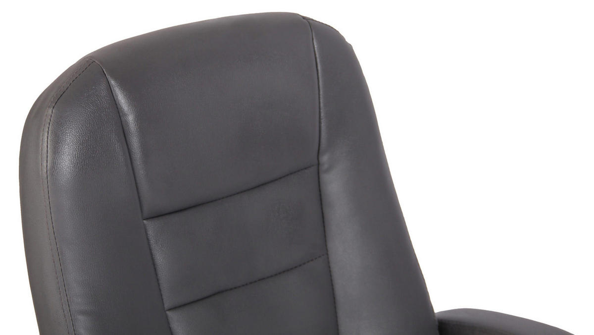 DREHSTUHL Lederlook Grau - Chromfarben/Grau, Textil/Metall (66/106/70cm) - CLP