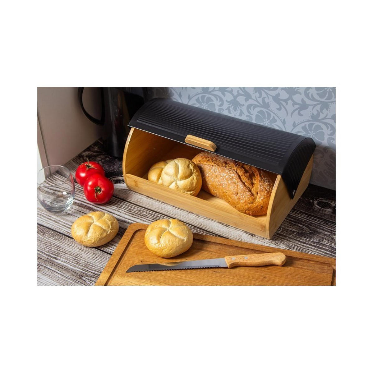 BROTKASTEN Schwarz 39/28.5/18.5 cm 55267 - Schwarz, Metall (28.5/18.5/39cm) - Brunbeste