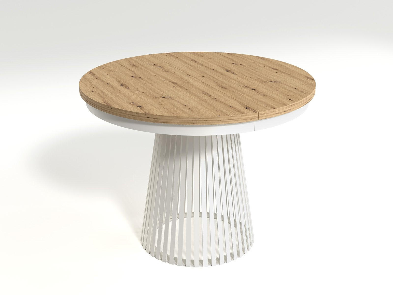 Masseno Esstisch Eiche Artisan, Weiß 100x76.6x100 cm
