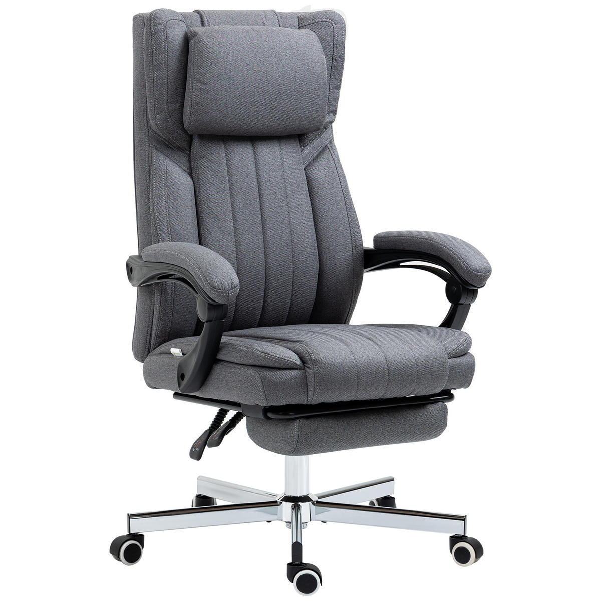 CHEFSESSEL DE-11683 135° neigbar mit Fußstütze Grau - Dunkelgrau, Textil (61/113/65cm) - ComfortXL