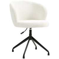 DREHSTUHL DE-11698 ergonomisch höhenverstellbar 360° drehbar Bouclé-Stoff Weiß - Creme, Textil (64/89/62cm) - ComfortXL