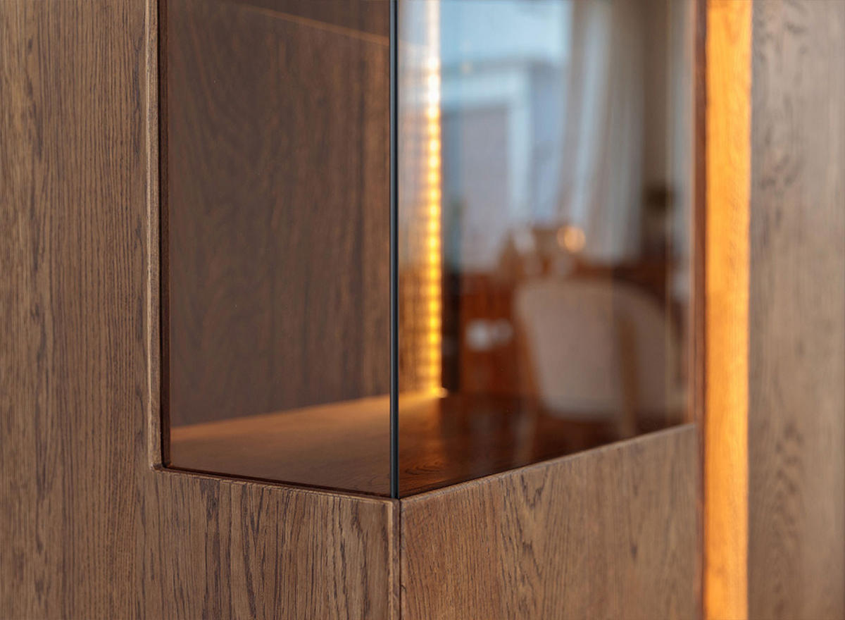 WOHNWAND Collodi Wildeiche Tabak (2-tlg) - Wildeiche/Eichefarben, Holz (249.5/205/43.5cm) - Feldmann-Wohnen