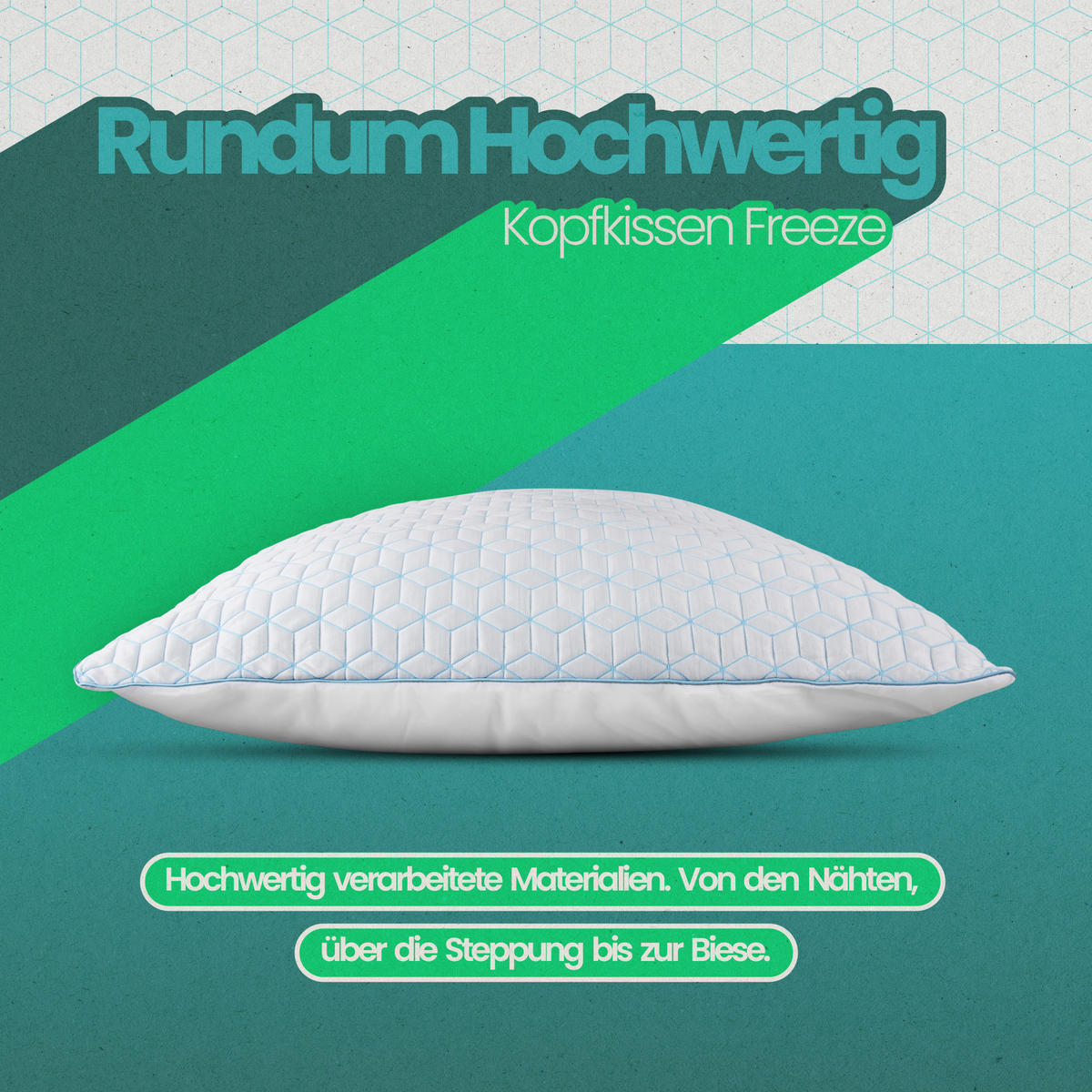 KOPFKISSEN "Freeze" Kühl-Effekt 40x80 cm - Weiß, Textil (80/40cm) - Bestlivings