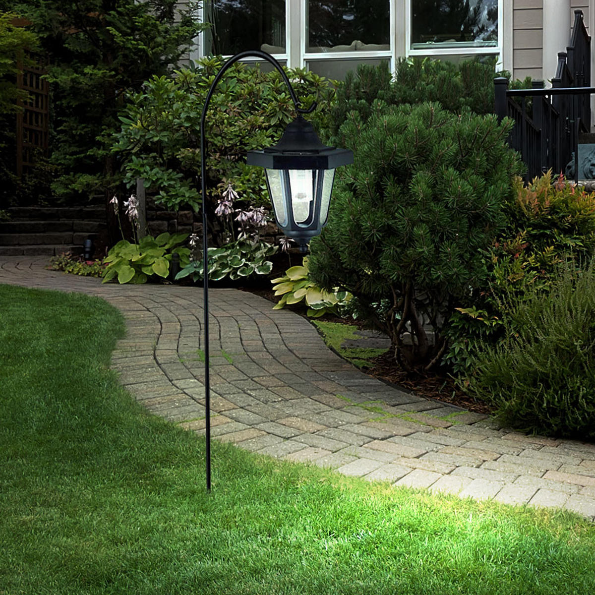 LED AUSSENLEUCHTE Stahl Schwarz 3er Set - Schwarz, Kunststoff/Metall (17.5/17/79cm)