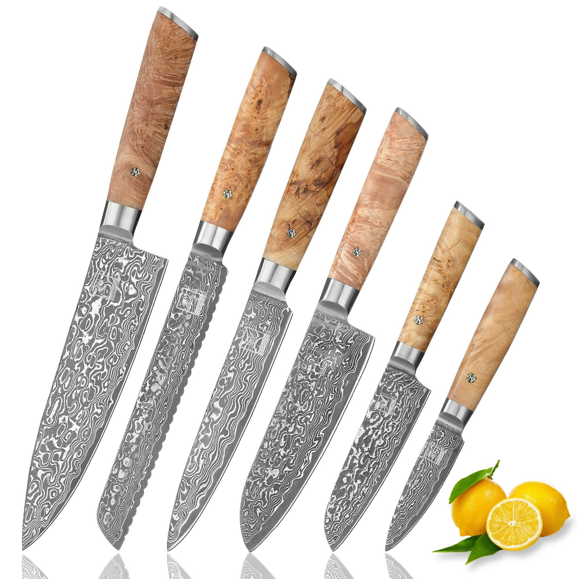 MESSER-SET 6-TEILIG 8–20 cm - Birkefarben, Holz/Metall (1cm) - Zayiko