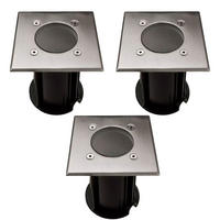 LED AUSSENLEUCHTE Edelstahl Silber 3er Set - Silberfarben, Metall (11/11/12cm)