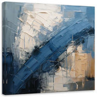 LEINWANDBILD Abstraktion Industrial Blau 60x60cm - Blau, Textil (60/60cm) - Feeby