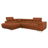 ECKSOFA Torezio, Seite: Links - Dunkelorange, Holz/Textil (274/203cm) - MIRJAN24