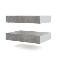 BETTSCHUBLADEN, Nada, Beton Dekor, Spanplatte foliert, 94 x 67 x 18 cm - Grau, Holzwerkstoff - ebuy24