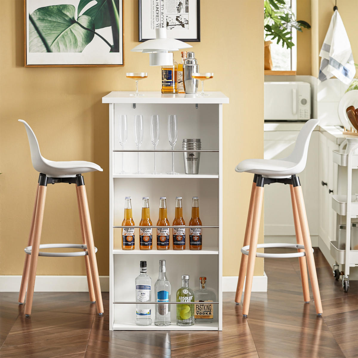 BARTISCH Weiß - Weiß, Holzwerkstoff (112/106/57cm) - SoBuy