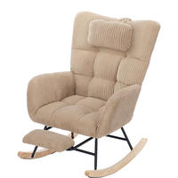 SCHAUKELSTUHL gepolstert hoher Rücken Stoff Braun Sessel - Braun, Textil (102/92/65cm) - FLIEKS