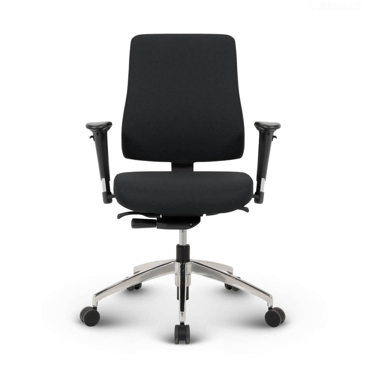 BÜROSTUHL Basic Stoff Schwarz - ergonomisch, 150 kg belastbar, Sitzhöhe 52-64 cm - Schwarz, Kunststoff/Textil (65/103/68cm) - Versee