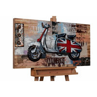 WANDBILD Beige 100/50 cm - Beige, Holz/Metall (3.5/50cm) - KUNSTLOFT