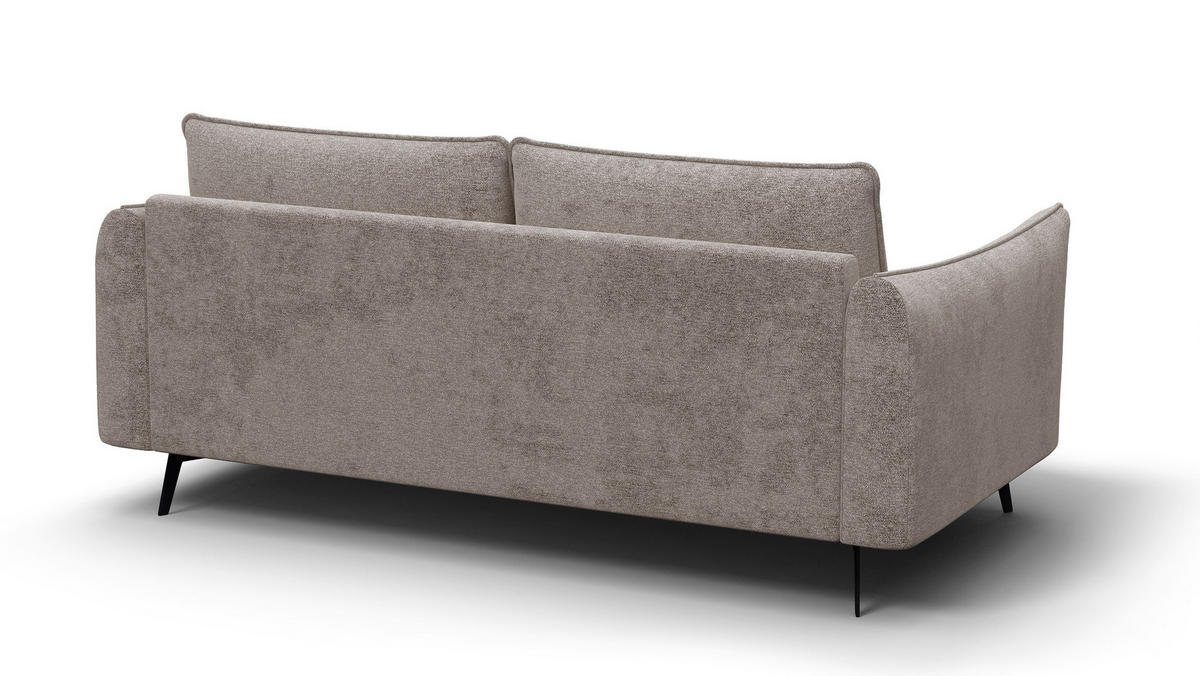 SOFA AERA 2,5-Sitzer, dunkelbeige - Beige/Schwarz, Holz/Textil (187/89/96cm) - Courtois Laville