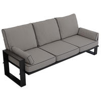 GARTENSOFA Elba 3 Sitzer - Grau - Grau, Textil (215/90/87cm) - MKS