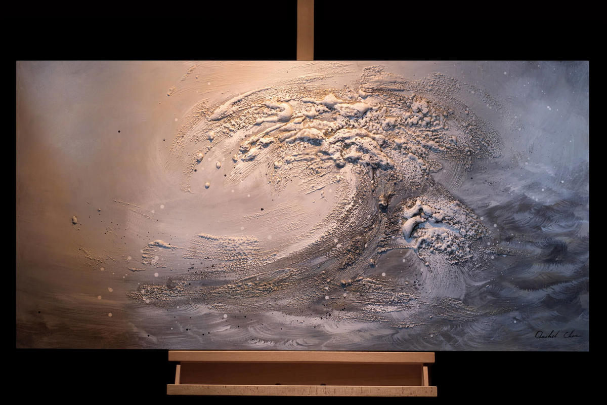 ACRYLBILD HANDGEMALT 120/60 cm - Grau, Holz/Textil (2/60cm) - KUNSTLOFT