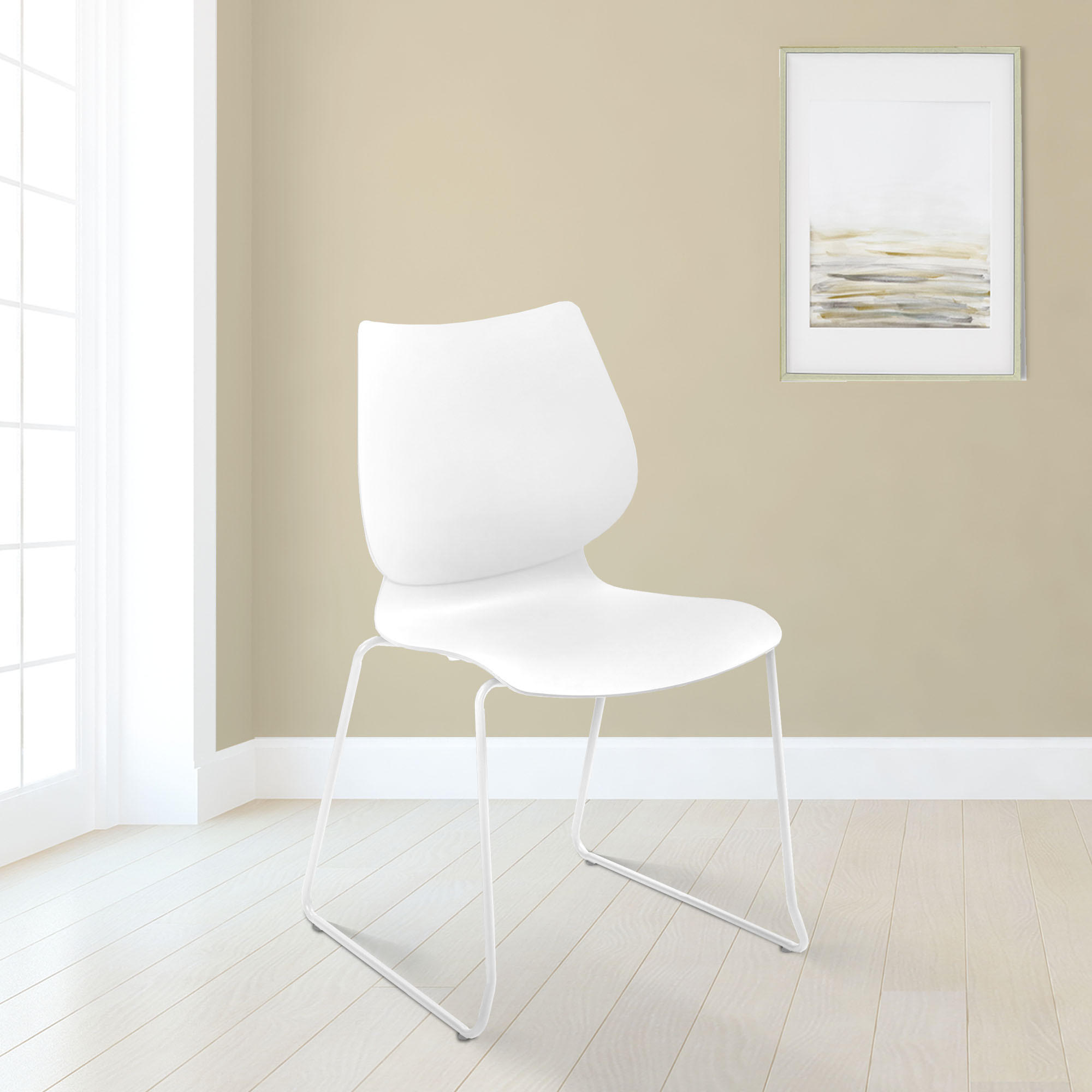 BESUCHERSTUHL Kunststoff Weiß - Weiß, Kunststoff/Metall (47/86/50cm) - CLP