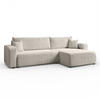 ECKSOFA Gepolstertes PRESTIGE XL mit Schlaffunktion und Bettkasten, Poso 100 - Ecru, Textil (277/143cm) - Lookway