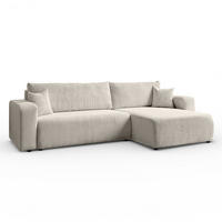 ECKSOFA Gepolstertes PRESTIGE XL mit Schlaffunktion und Bettkasten, Poso 100 - Ecru, Textil (277/143cm) - Lookway
