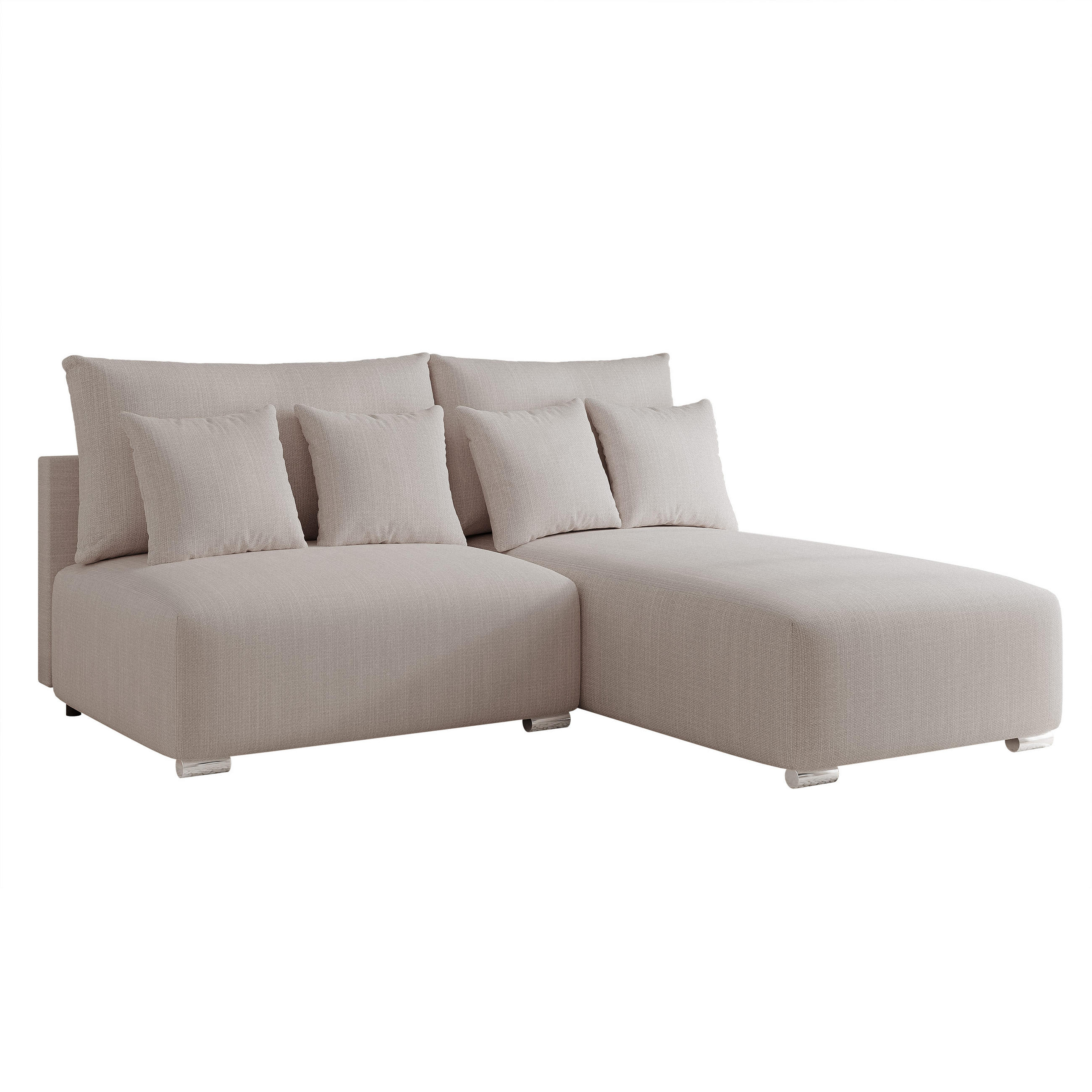 ECKSOFA ELVO mit Schlaffunktion und Bettkasten Hellgrau - Hellgrau, Holzwerkstoff/Kunststoff (208/190cm) - Idohome