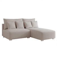 ECKSOFA ELVO mit Schlaffunktion und Bettkasten Hellgrau - Hellgrau, Holzwerkstoff/Kunststoff (208/190cm) - Idohome