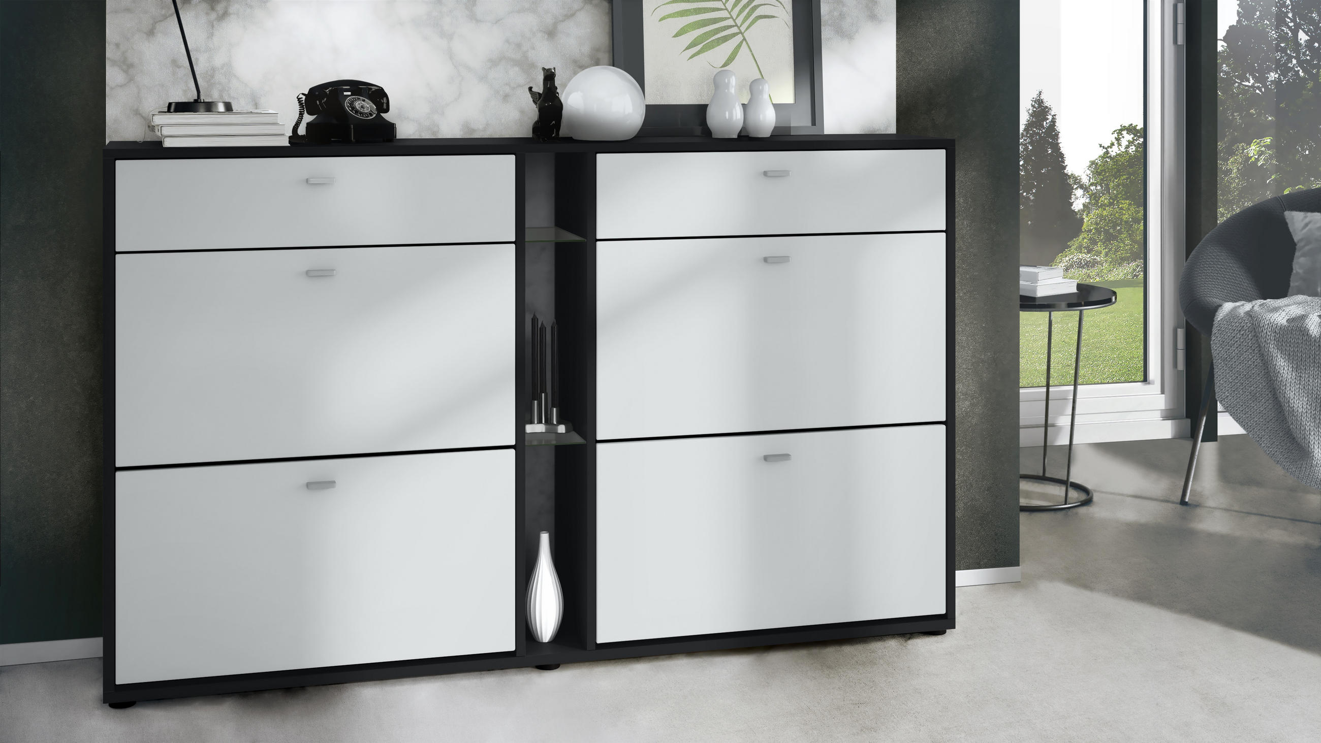 SCHUHSCHRANK Today Fronten in Weiß matt - Weiß, Holzwerkstoff (155.5/95/28cm) - Vladon