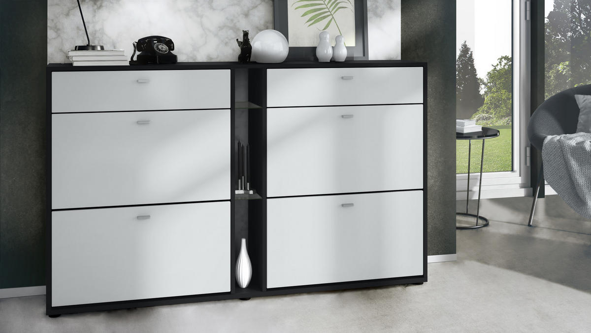 SCHUHSCHRANK Today Fronten in Weiß matt - Weiß, Holzwerkstoff (155.5/95/28cm) - Vladon