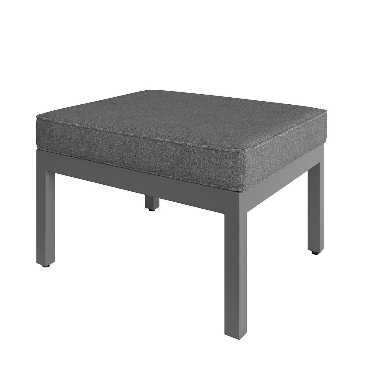 GARTENMÖBEL 100x50cm grau aus Metall und mit Holzplatte - Grau, Metall - Modfu