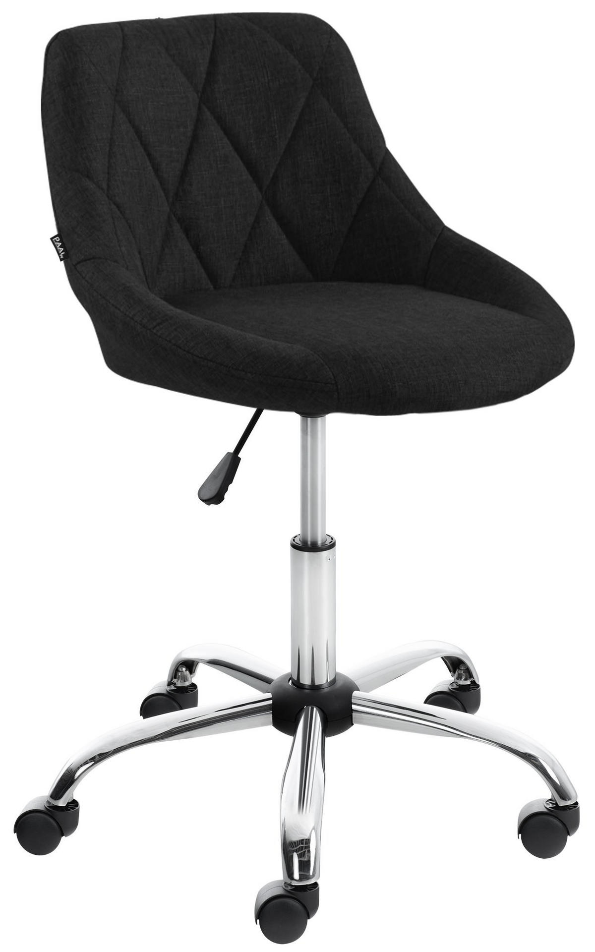 ARBEITSHOCKER Lazius Stoff schwarz - Schwarz, Metall (47/82/49cm) - TPFLiving