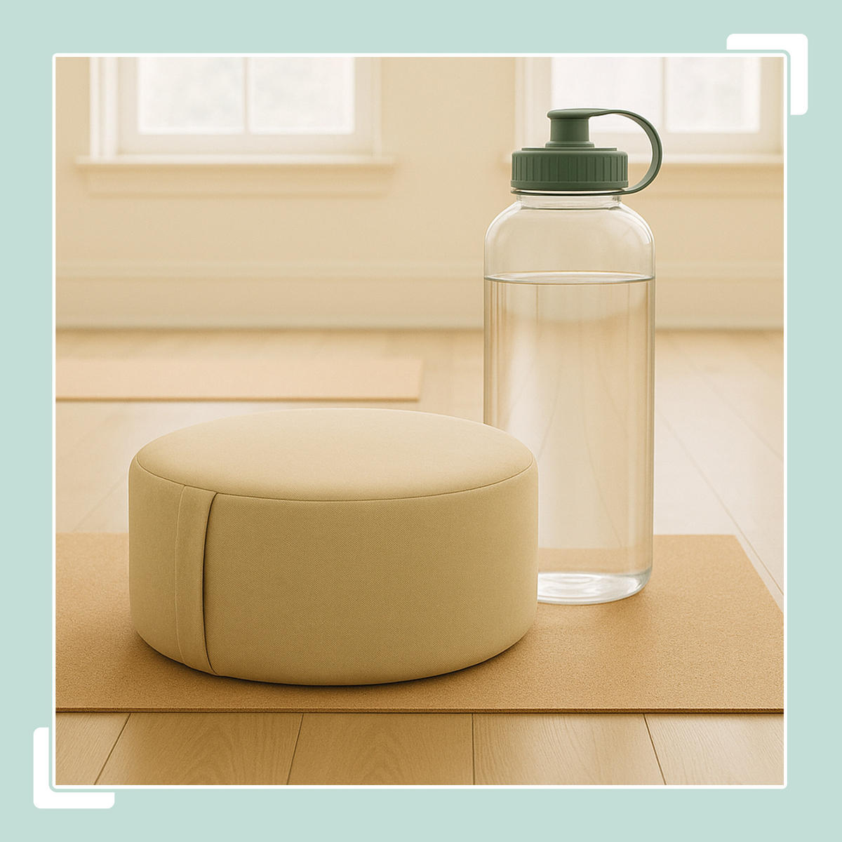 MEDITATIONSKISSEN - Beige, Naturmaterialien/Textil (33/33/13cm) - Relaxdays