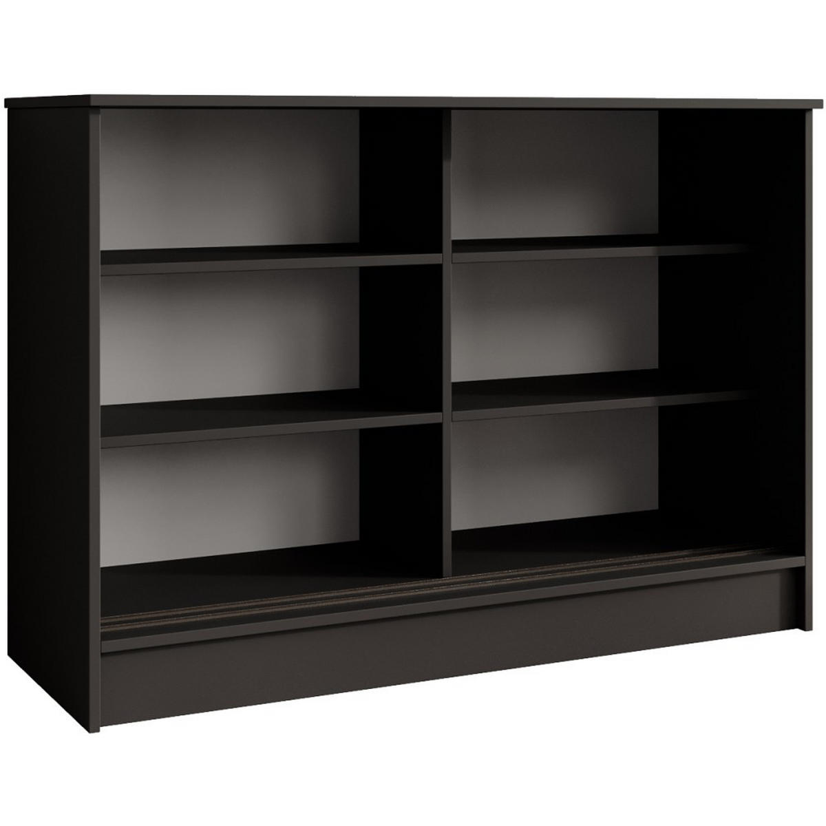 KOMMODE Horizon mit 2 Schiebetüren, Schwarz, 100 cm - Schwarz, Holzwerkstoff (101/85/43.5cm) - Beautysofa